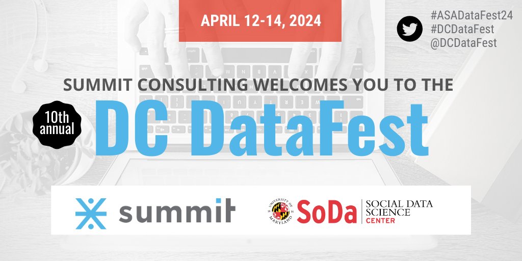 summitdistrict's tweet image. Calling all #data undergrads! @summitdistrict and @SoDaUMD are excited to host the 10th annual #DCDataFest on April 12–14. This year’s competition will be virtual! Register NOW! Spots are limited: hubs.li/Q02kCxrb0 #ASADataFest24