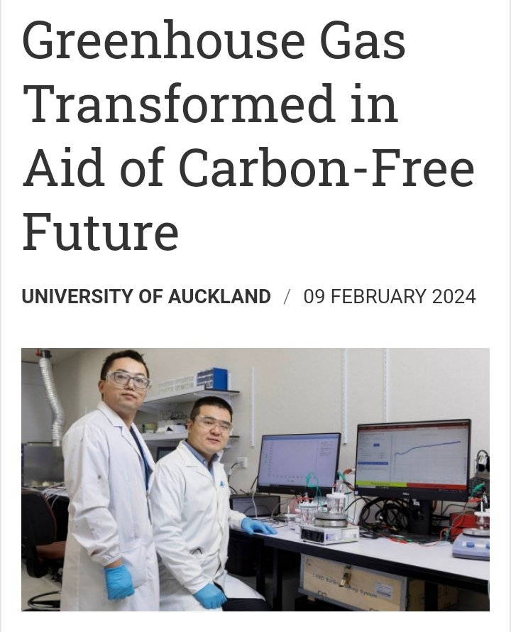 Greenhouse Gas Transformed in Aid of Carbon-Free Future

Refer to this link for more information: 
🌐📚 

enn.com/articles/74094…