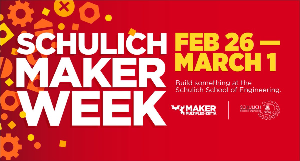 SchulichENGG's tweet photo. Build something during Schulich Maker Week! This is our annual opportunity for all UCalgary faculty, staff and students to experience our Maker Multiplex and Zetta spaces.

For more on what to expect: https://t.co/SaCeM9UkyU 

#YYC #UCalgary #Schulich #Engineering #MakerWeek https://t.co/OOeBuT2RKP