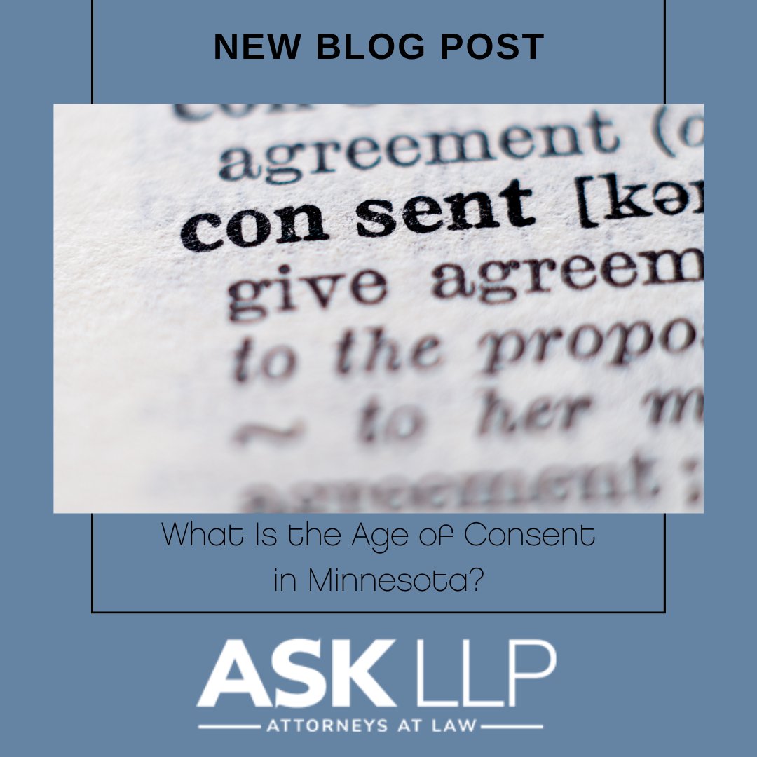ASK_LLP's tweet photo. Are you aware of what the age of consent really means in Minnesota? Our latest blog post delves into this crucial topic, shedding light on the legalities and moral considerations of consent in the context of young individuals. Blog link below!

🔗 https://t.co/Wc9uPFNga6 https://t.co/HtdO7EDzIa