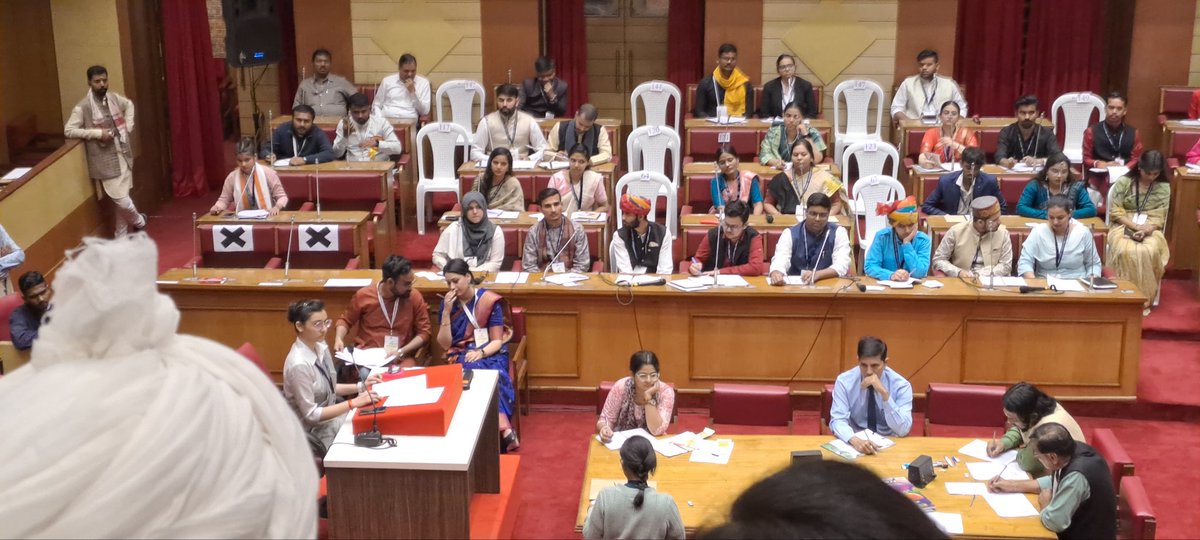 Honored to have the esteemed presence of Hon'ble Speaker of Rajasthan Vidhan Sabha,<a href="/VasudevDevnani/">Vasudev Devnani</a>,at the National Environment Youth Parliament! Your inspiring words uplifted participants,fostering a new wave of environmental leadership.#YouthInspiration #EnvironmentalLeadership