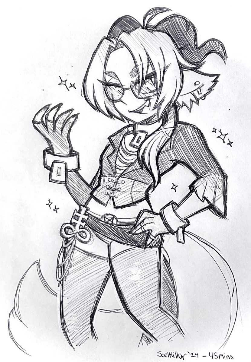 soulkillur's tweet photo. Dollar a minute sketch commission for @Dojipan! This one was for 30 minutes but I took about 45 minutes. ( ^ω^ ) https://t.co/oe9JvqWWhq