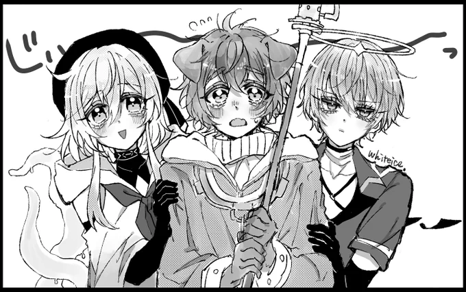 グレイくん撫でてたら2人寄ってきた
#アークナイツ 