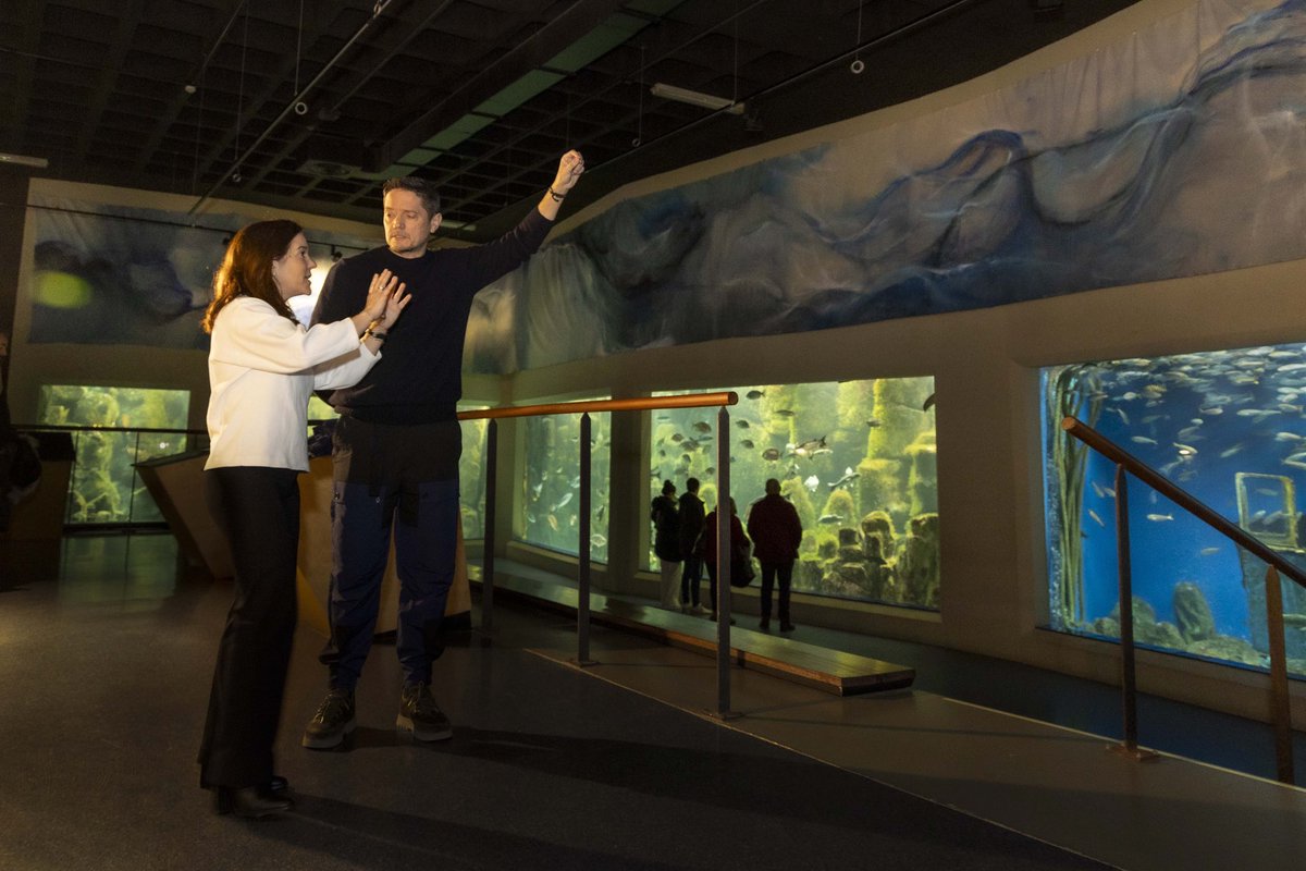 ConcelloCoruna's tweet photo. 🌊 O Concello conmemora o 25 aniversario do Aquarium Finisterrae cun gran lenzo ‘Atlántico’

👉🏻 A alcaldesa, Inés Rey, presentou esta mañá a obra do artista Manuel Suárez, única no país no seu formato

Máis info: https://t.co/ndHX5kFkKD https://t.co/En1CajpM87
