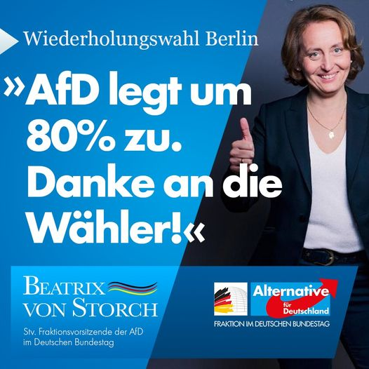 Eddie_1412's tweet photo. Wahlbeteiligung #Wahlwiederholung Berlin

AfD hat die Nase vorn 👍 https://t.co/fsWtD5QOgc