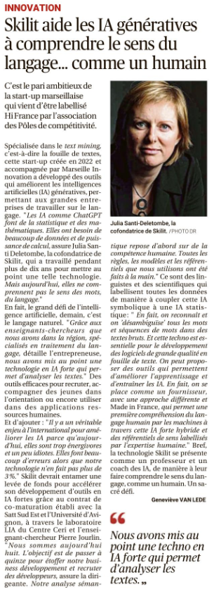 📰𝑭𝒐𝒄𝒖𝒔 𝒔𝒕𝒂𝒓𝒕𝒖𝒑 - Belle mise en lumière pour #Skilit dans <a href="/laprovence/">La Provence</a>, startup accompagnée par <a href="/marseilleinnov/">Marseille Innovation</a> !

🏅#Skilit vient d'être labelisé HiFrance par l'association des Pôles de compétitivité !✨

▶️🌐 Pour en savoir + sur nos startup : lnkd.in/ekkD_iGn