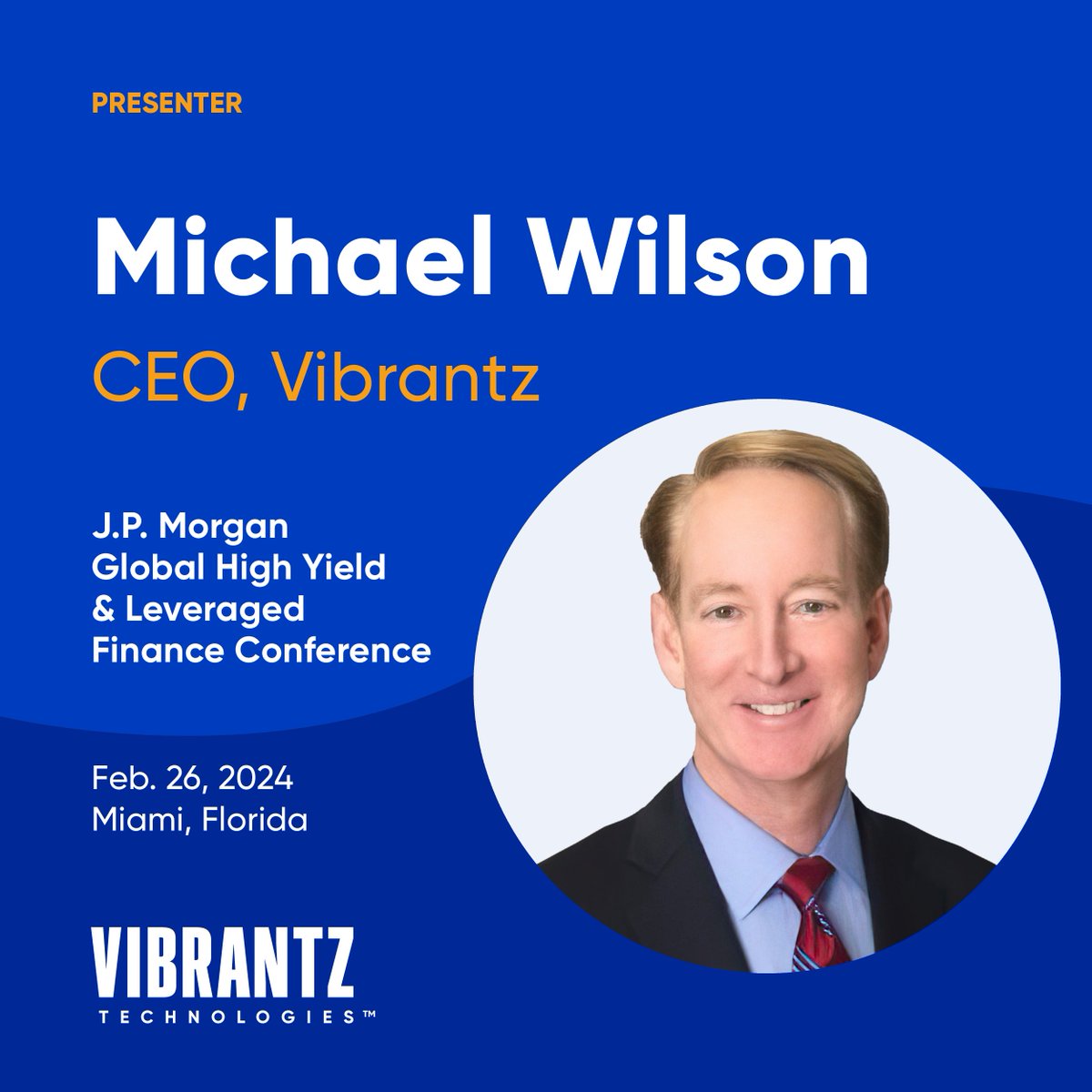 On February 26, Vibrantz CEO, Michael Wilson, will present at the J.P. Morgan Global High Yield and Leveraged Finance Conference in Miami, Florida. He will be joined by Vibrantz executive vice president and CFO, Michael Turner. vibrantz.com/press/vibrantz…
