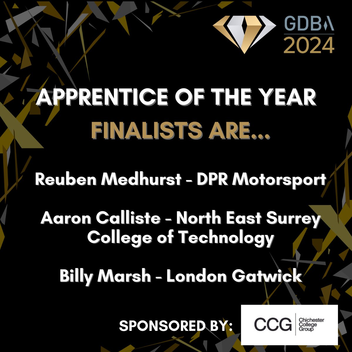 The winner of 'Apprentice of the Year', sponsored by Chichester College Group, will have shown a significant contribution towards their workplace alongside outstanding personal and professional development. 🏆View the full shortlist here: gatwickdiamondbusinessawards.com/event/gdba-202… #GDBA2024