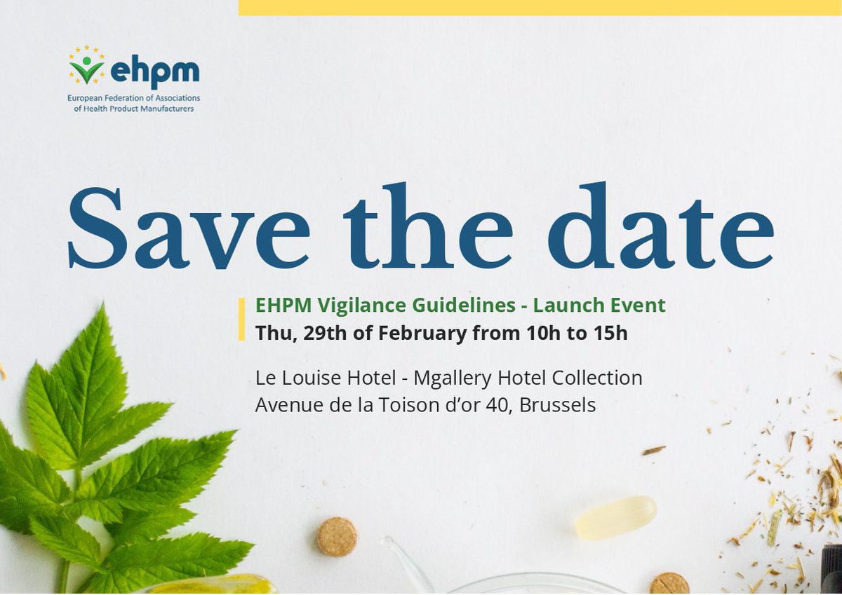 🚀Join us for the Official Launch Event of the EHPM Guidelines to post-market vigilance for companies.
📅29Feb, 10-15📍Le Louise Hotel Brussels
Exclusive insights, esteemed speakers, and more! Register now: bit.ly/48gsuvF
#EHPMLaunchEvent #FoodSupplements #Nutrivigilance