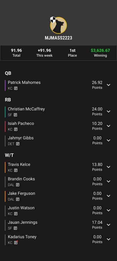 DynamicEditor's tweet image. Chopped the Mitten 2 for my biggest DFS/Best Ball win yet.  Shoutout the team at @LegendaryUpside for killing the Playoff BB strategy.