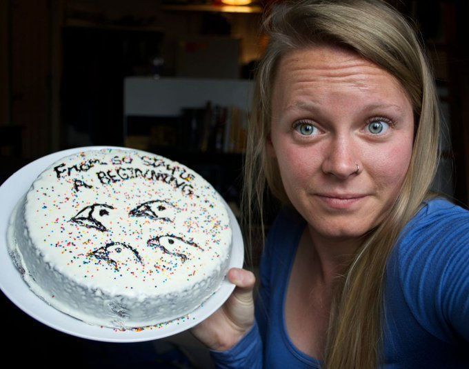 FossilHistory's tweet photo. Should I make a poorly-decorated Darwin cake today? To add to some of the classics from over the years... #IThink #FromSoSimpleABeginning #LightWillBeThrown #EndlessForms https://t.co/qD6gobwaLf