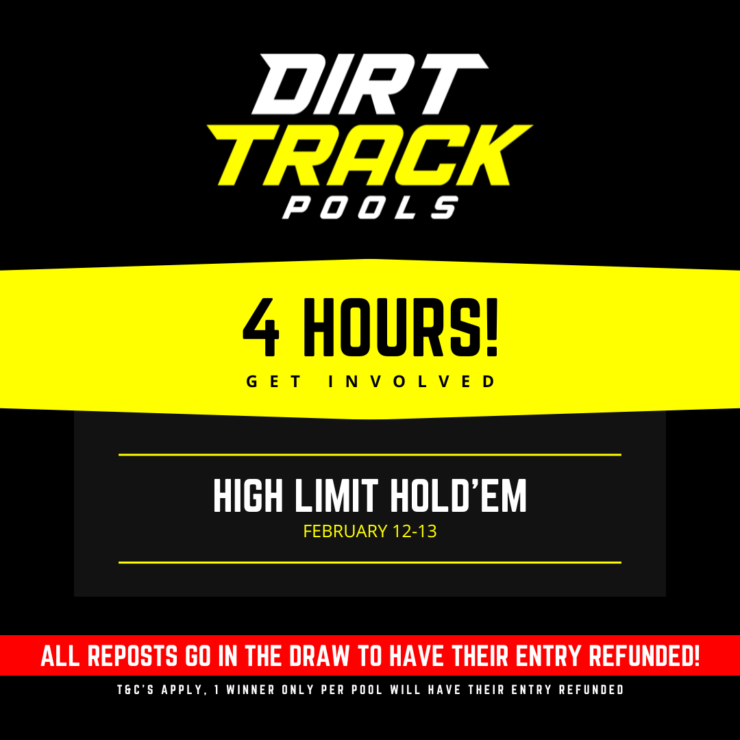 DirtTrackPools's tweet photo. 🚨 4 HOURS! 🚨

High Limit Hold'em kicks off TONIGHT, February 12th at 5:45pm EST, with 2 huge nights of 50+ High Limit Sprint Cars at East Bay Raceway Park!

High Limit Hold'em 👇
https://t.co/0Cpdhvdn4Z

$20 ENTRY FEE

RETWEETS GO IN THE DRAW TO BE REFUNDED! https://t.co/RCoqjnzAcx