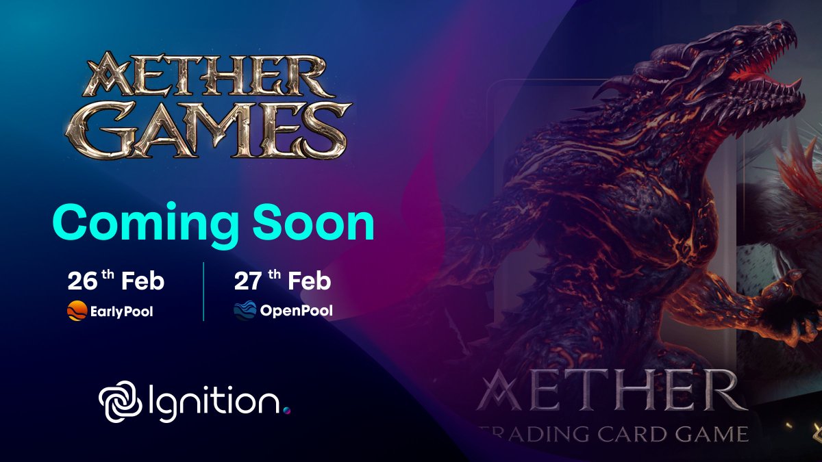 🔥Aether Games Joins Ignition! Get ready for an eagerly awaited launch as @AetherGamesInc prepares for Ignition! 🎮About Aether Games: In a compelling fusion of old-school and new-age gaming, Aether Games weaves together epic stories and blockchain tech. As a transmedia…