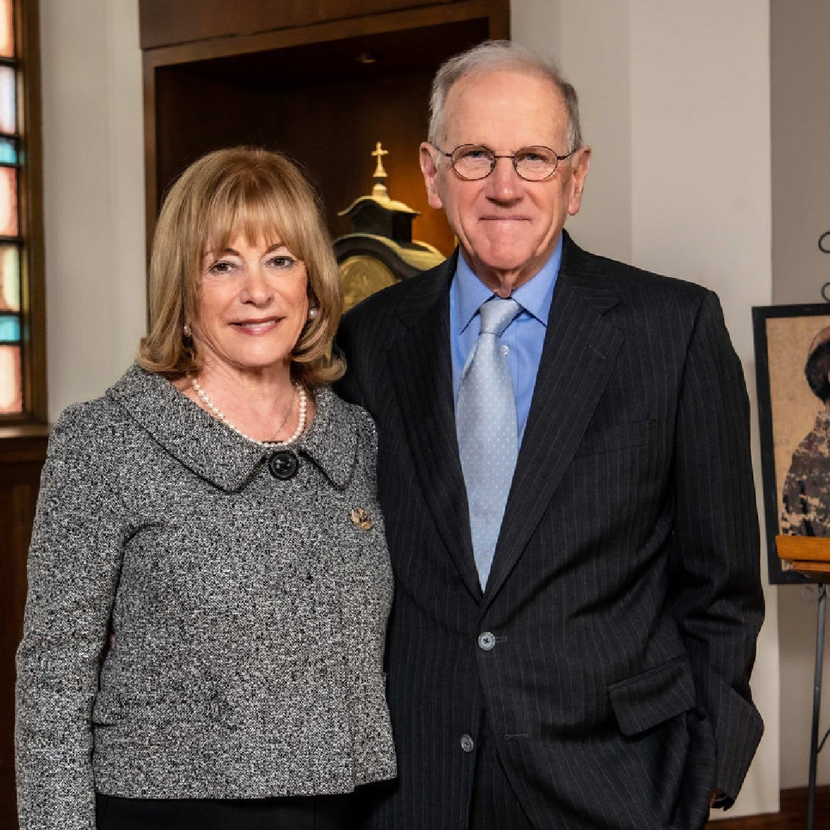 BostonCollege's tweet photo. The @BCSTM will be named for Gloria Clough, M.Div. ‘90, M.S. ’96 and Charles “Chuck” Clough Jr., ‘64. Their $25 million gift is one of the largest ever to a school of theology, divinity, or religious studies. https://t.co/VqBgQhwrlK https://t.co/Eg8xSgVvU7