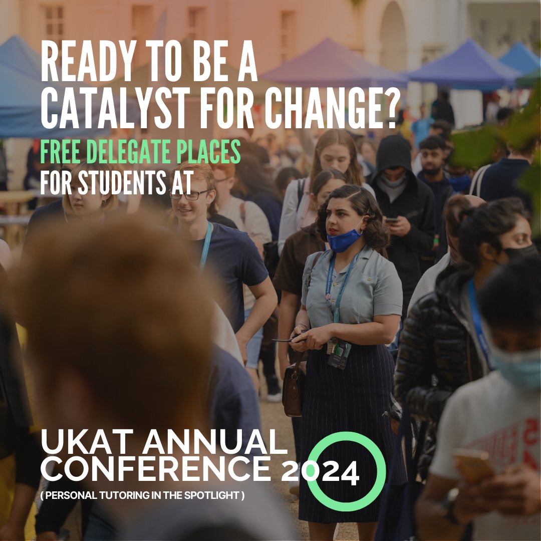 🚨 Calling all students! 🚨 Shape the future of personal tutoring at the UKAT Annual Conference 2024! 📅 April 8-9, 2024 📍 University of Greenwich, London Apply now for FREE places: bit.ly/UKATconf2024-s… #UKATconf24 #StudentOpportunities #PersonalTutoring #ShapeTheFuture