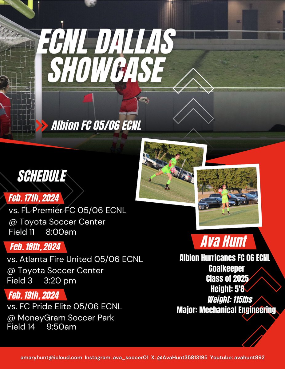Come watch us play at ECNL Dallas!! <a href="/ahfcsoccer/">Albion Hurricanes FC</a> <a href="/CoachGusMota/">Gustavo Mota</a>