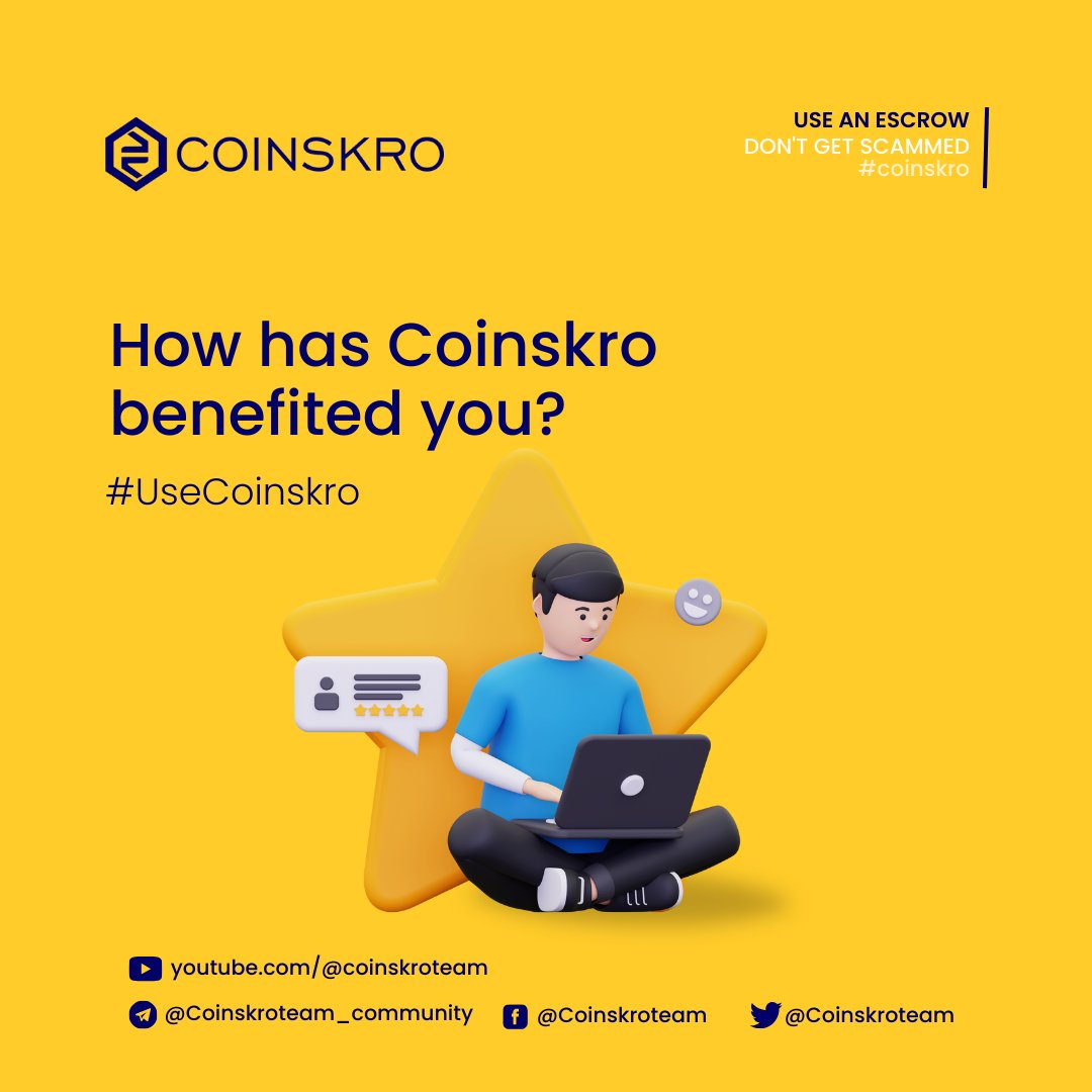 Coinskroteam's tweet photo. How has Coinskro benefited you?

The Coinskro team is dedicated to minimizing fraudulent transactions within the Pi ecosystem, and we eagerly welcome feedback from pioneers who have utilized the Coinskro app.

Use the hashtag #UseCoinskro let's get this trending 💪

#PiNetwork #Coinskro #PiTransaction
