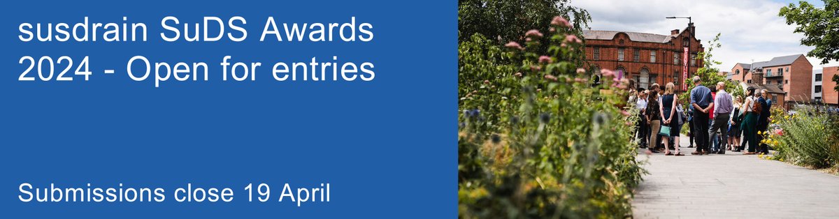 We're pleased to announce that the susdrain SuDS Awards 2024 have officially launched! Hear more about the Awards and find out how to submit your entry here: ciria.org/SuDSAwards24 #SuDSAwards #sudsnotduds