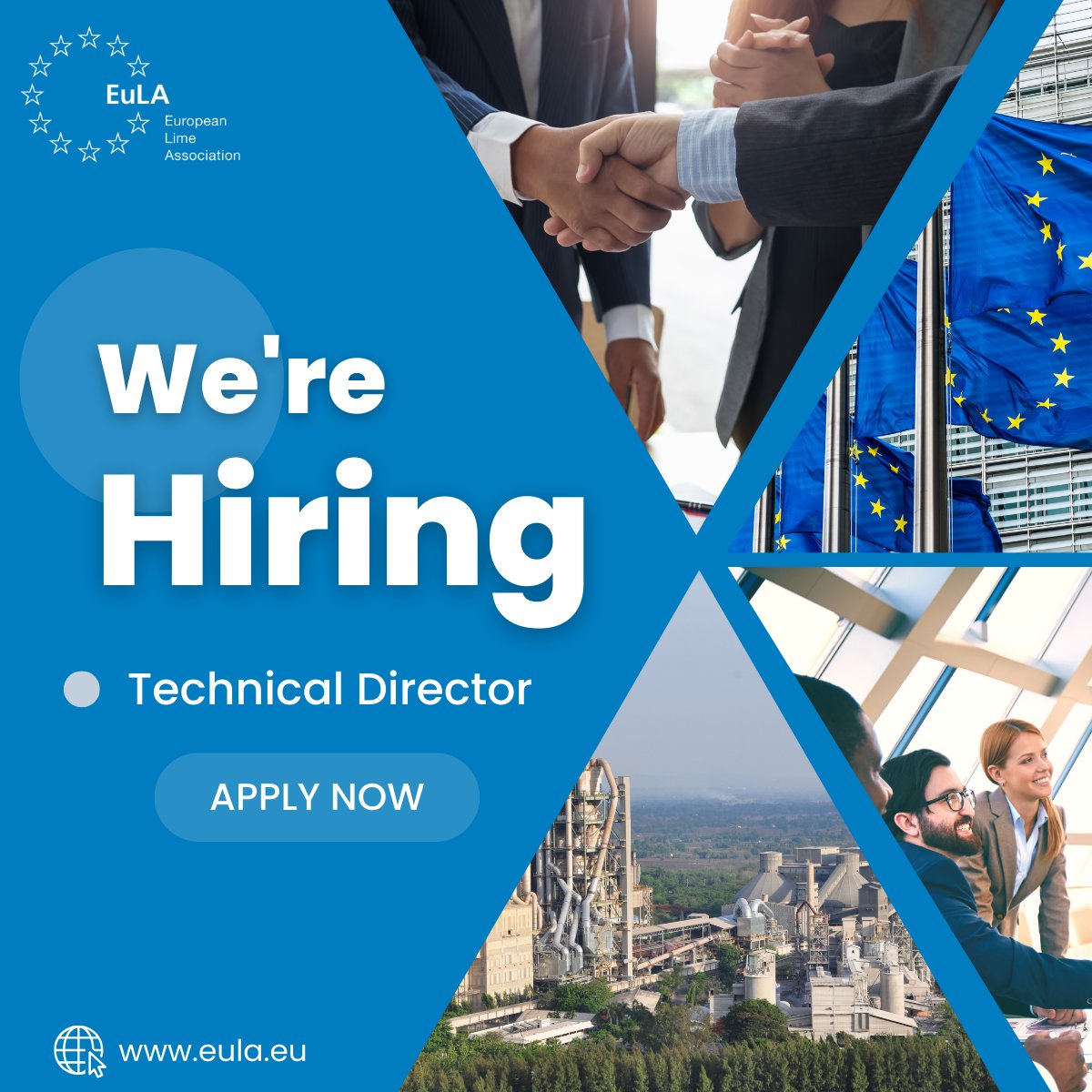 Join the European Lime Association as our Technical Director! 
Are you passionate about driving innovation in the energy intensive industry?
Follow the link to find out more and to apply:
🔗 accordgroup.be/vacancies/tech…

#hiring #recruitment #eulajobs #vacancy #technicaldirector