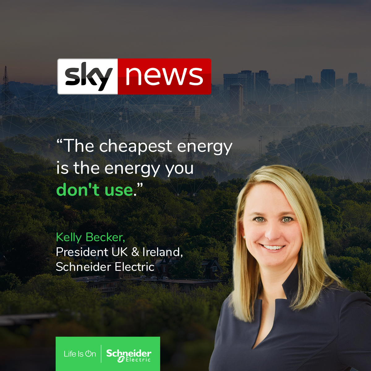 Myth or must? - 'Leaving the lights on wastes a lot of money' @SkyNews speaks to @KellyBeckerSE energy champion and President of UK & Ireland @SchneiderUKI Read the full blog here: spr.ly/6015VWGtS #SEGreatPeople #sustainability #schneiderelec