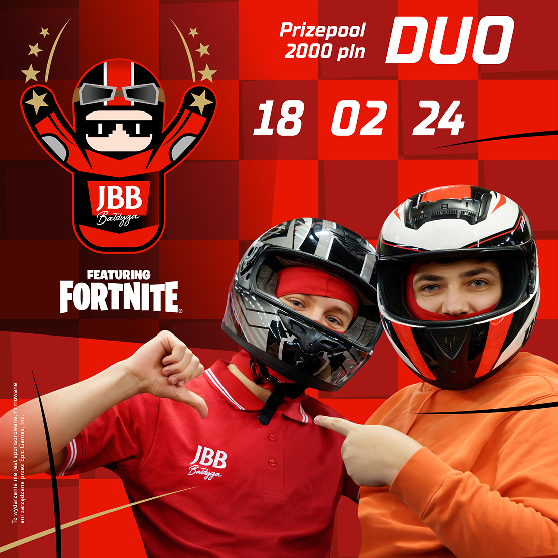 Wołajcie swojego duo - macie kolejny JBB Bałdyga Cup feat. Fortnite do wygrania 🏆👬

A co do kasków - będziemy Was informować na dniach co dla Was wymyśliliśmy na niedzielną transmisję 🏎

🔻Zapisy: wls.gg/beloud/events/…

#współpracapłatna #JBBBałdyga