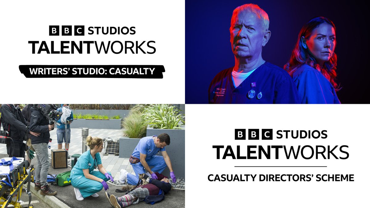 BBC Studios Drama Productions launches two new writing and directing schemes for <a href="/BBCCasualty/">BBC Casualty</a>

New @BBCStudios TalentWorks initiatives will offer training and development opportunities for writers and directors on the <a href="/BAFTA/">BAFTA</a>-winning medical drama.

More ⤵️
bbc.co.uk/mediacentre/bb…