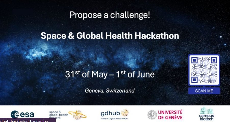 EO_OPEN_SCIENCE's tweet photo. How can #Space support Global #Health?🛰️⚕️

From May 31 to June 1, @esa and @gdhub_gva Geneva Digital Health Hub are organizing a hackathon - and we are looking for challenges to be tackled!

✍️Submit your idea for challenges! https://t.co/1WT5FIoxWk
ℹ️https://t.co/8BgyAkpv2d https://t.co/p5QxcVDTO2