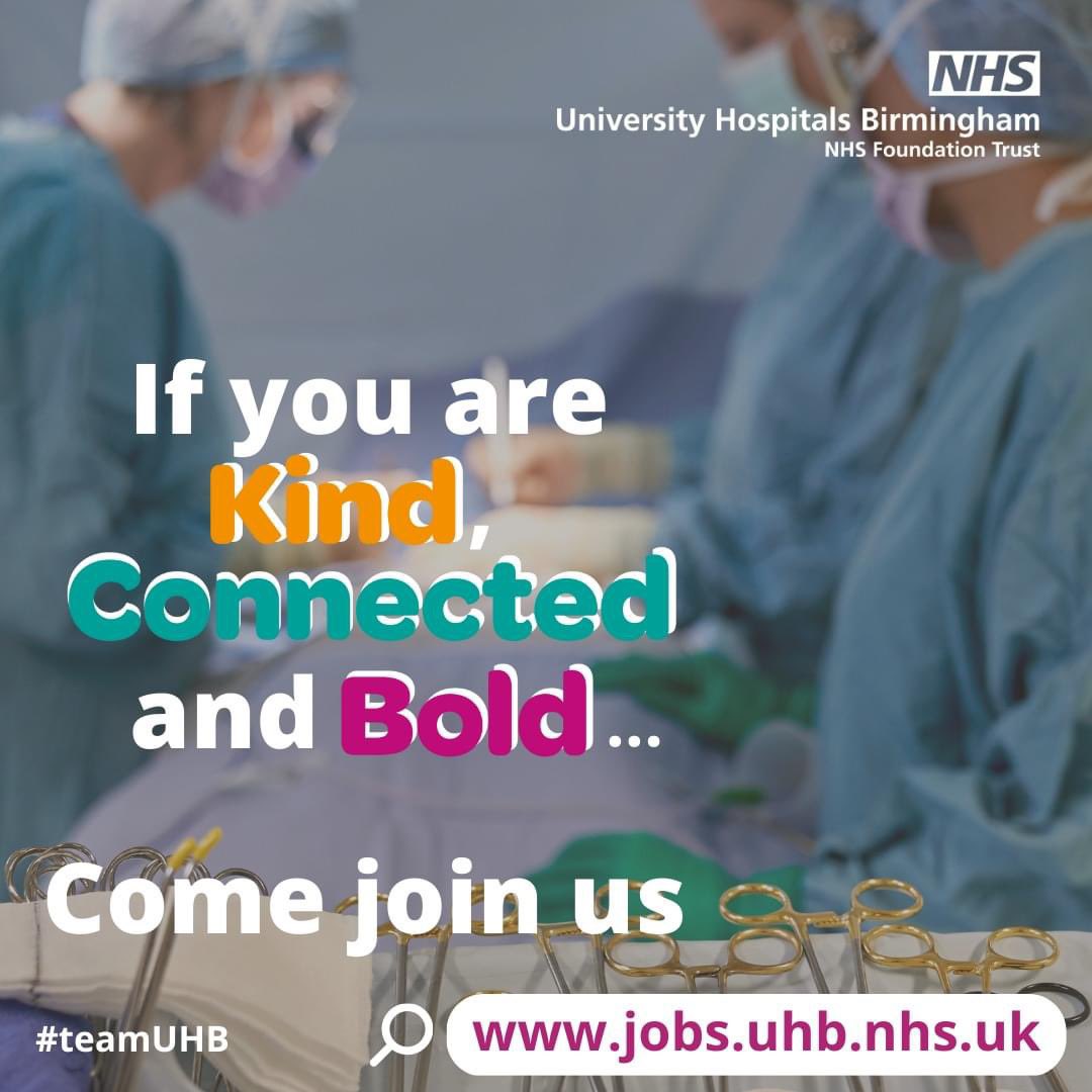uhbtrust's tweet photo. Are you age 18+, living in B'ham/Solihull, unemployed and not in education? Join our free Theatre Support Worker programme at Queen Elizabeth Hospital in March 2024. Job interviews offered upon satisfactory completion of training, for QE, Heartlands, Solihull, or Good Hope Hospitals. Contact onefrontdoor@uhb.nhs.uk / 0121 371 8600 for more information.