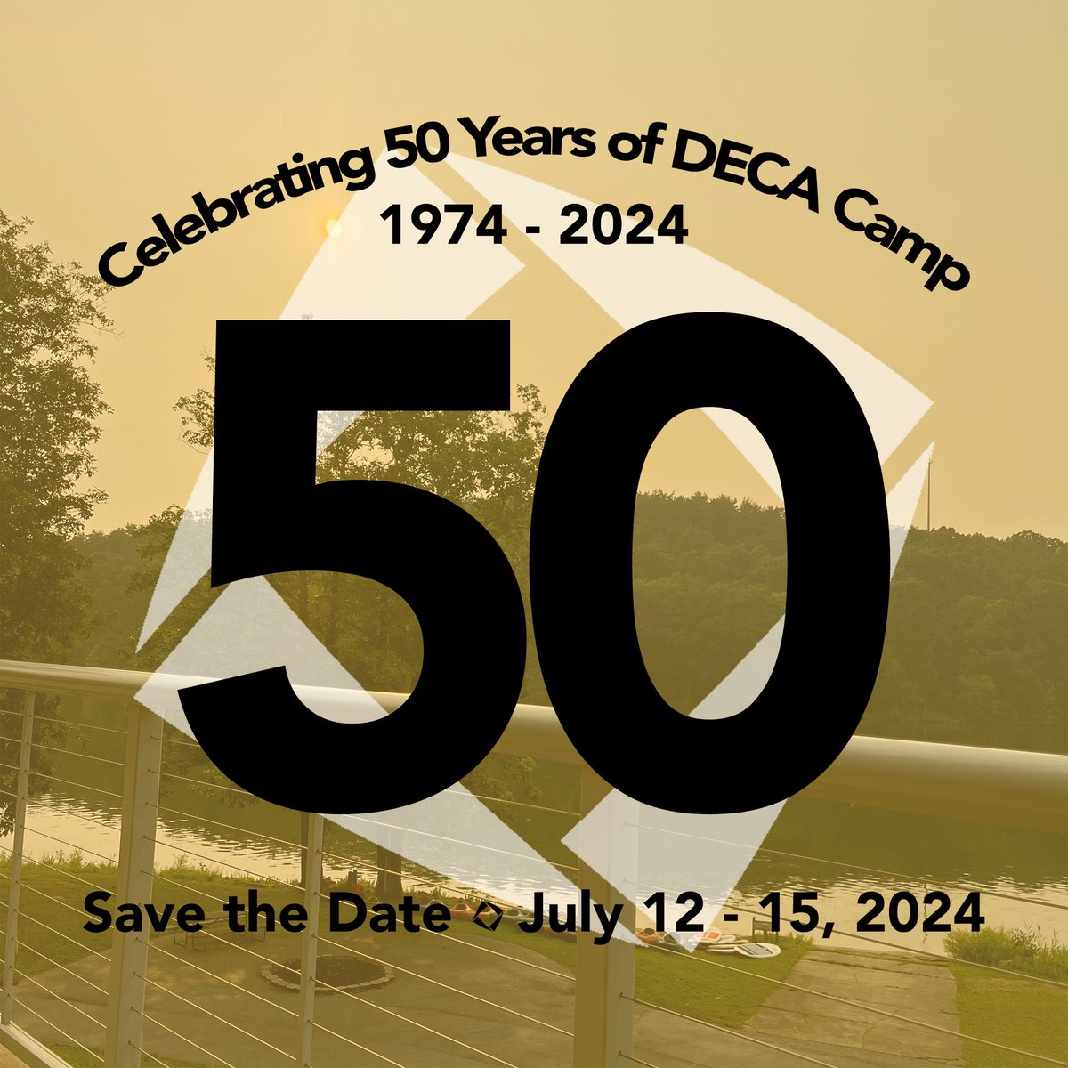 Five months until 50!!

We’re going GOLD this year to celebrate DECA Camp #50! Join us July 12 - 15, 2024 for a weekend of leadership, exploration and fun!

Registration forms and Youth Staff Applications will be available shortly. Stay tuned for special celebration info!