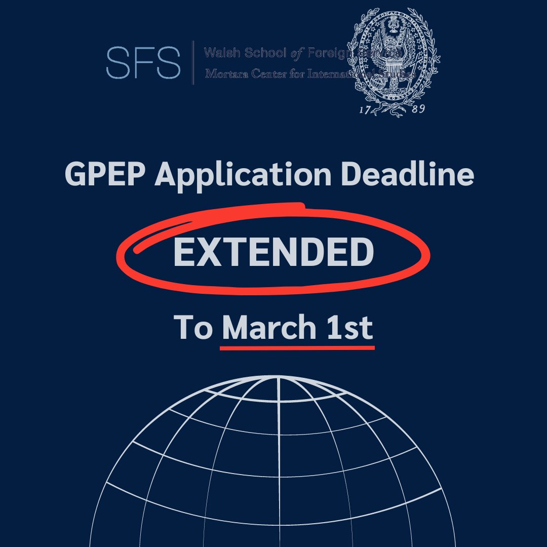 GPEP at Georgetown extended their pre-doctoral fellowship application deadline to March 1st!⏳ The Global Political Economy Project (GPEP) at the Mortara Center for International Studies at Georgetown University sponsors pre-doctoral fellows each academic year. Apply now!