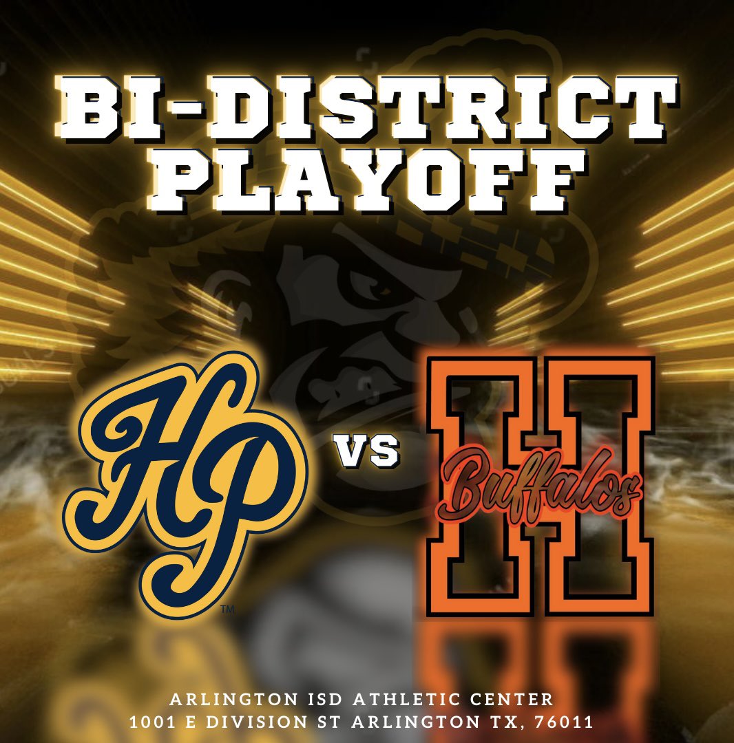 Bi-District Playoff Tonight
Highland Park vs Haltom
6:00pm
Arlington ISD Athletic Center
 
See you there, Scots!