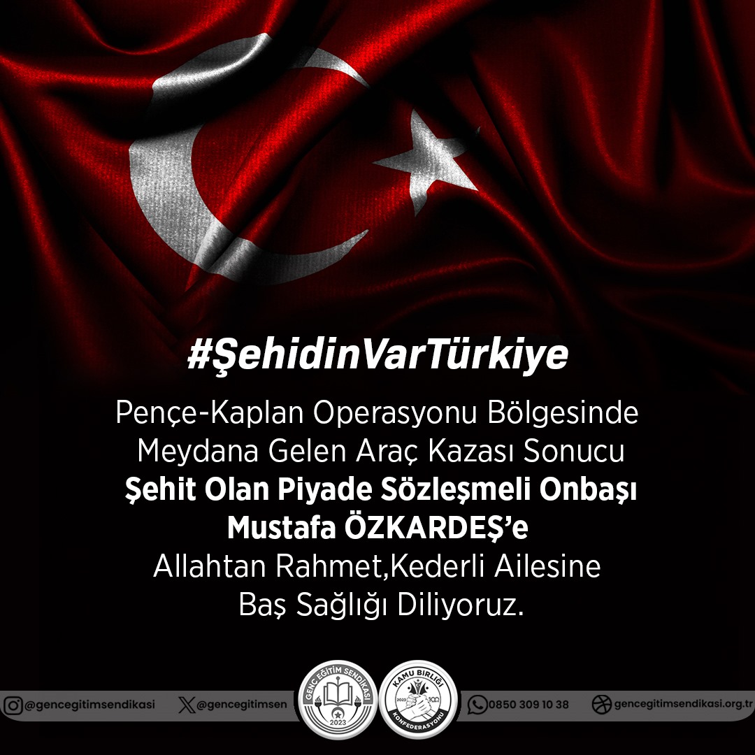 Ülkemizin ve şehidimizin ailesine başsağlığı dileriz.

#ŞehidinVarTürkiye