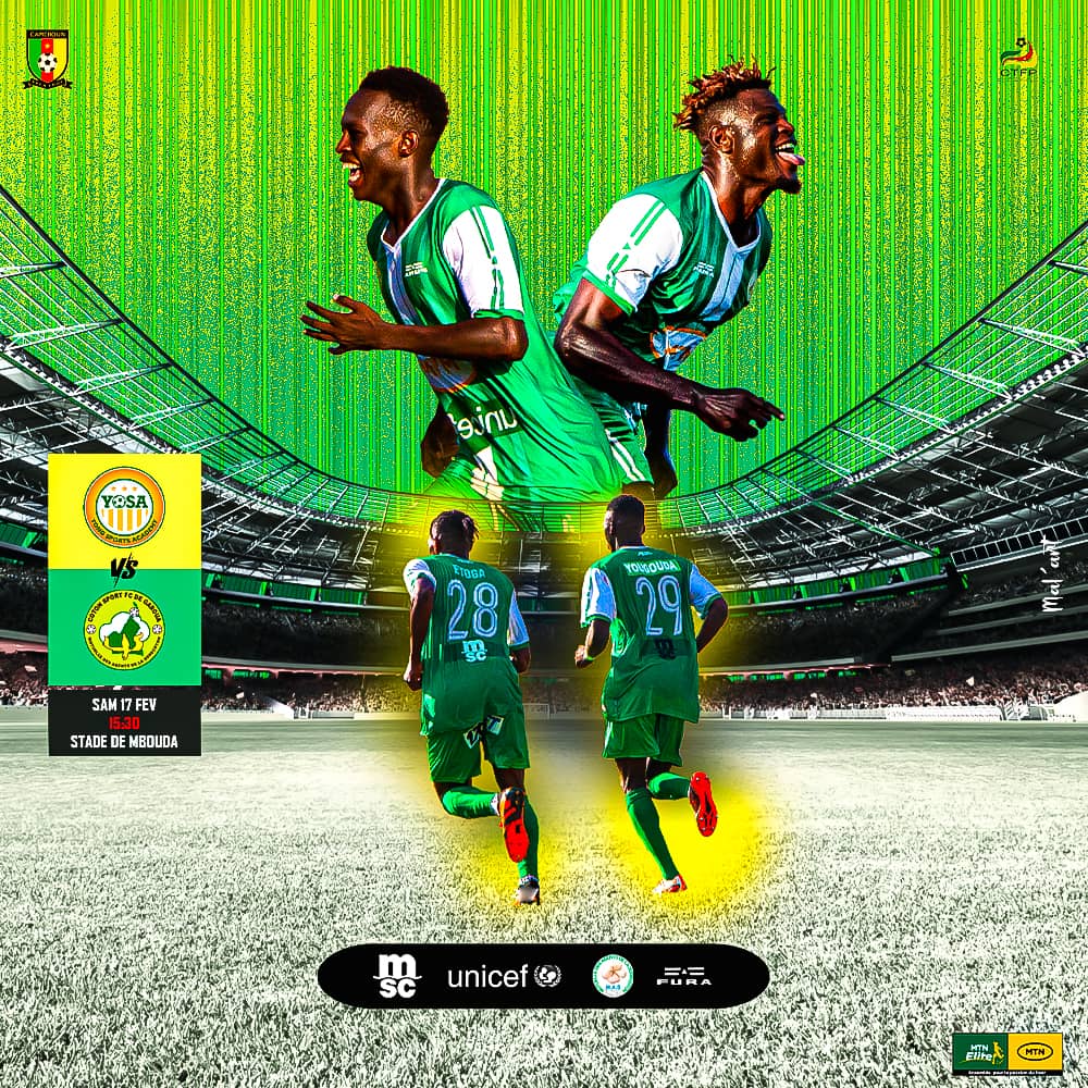 FcCoton's tweet image. MTN ELITE ONE 
MATCH OF THE WEEK-END 
@FcCoton vs #YOSA 
🏟Stade de Mbouda 
🗓17 février 2024
🕓15h30
#ALLEZCOTONSPORTFCGAROUA 
#FLEURONDUSEPTENTRION 
#LAMAS | #CREDITSAHEL #FURA 
@CTFP9 @FecafootOfficie #Tiof @MTNCameroon