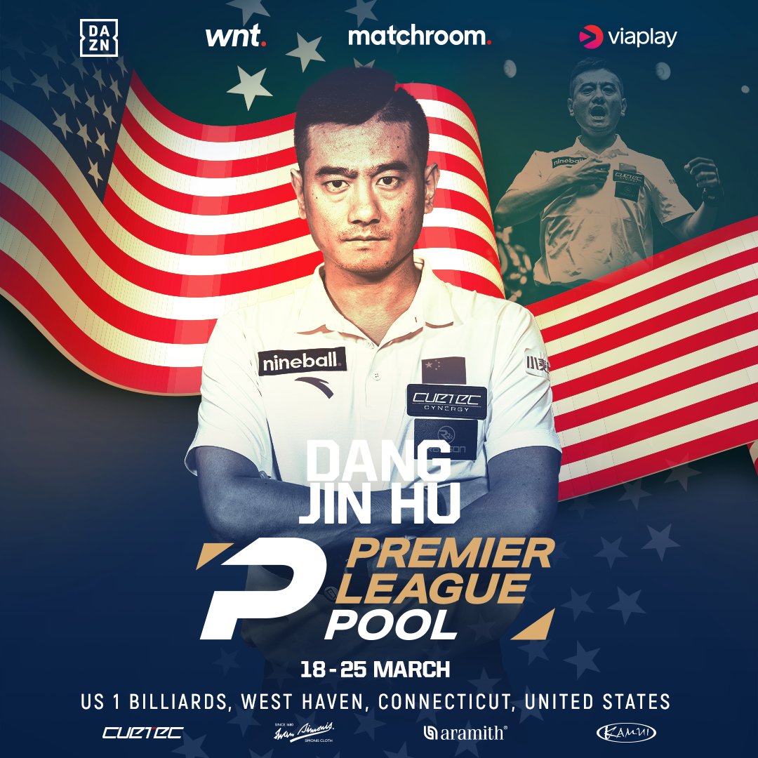 MatchroomPool's tweet photo. 🇨🇳 Dang is back!

Reigning Spanish Open champion Dang Jin Hu will make his #PremierLeaguePool debut in Connecticut next month, his first WNT appearance since Lugo 👊 https://t.co/MludUyQbeA