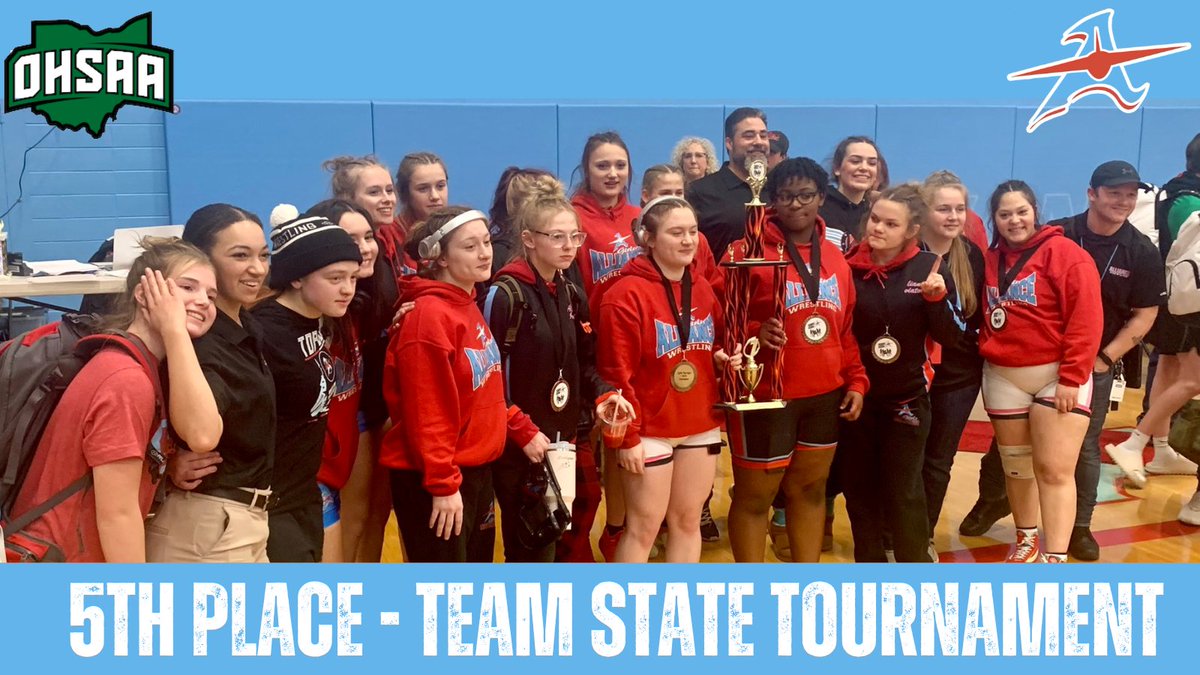 Congratulations to our Girls Wrestling Team! This weekend they placed 5th at the Team State Tournament. Going undefeated on the weekend were Miley Gross, Sabrina Shaffer, Ashlynn Pennington, Avery Horning, Adilyn Mozden, and Abigail Mozden. Way to #RepthatA!