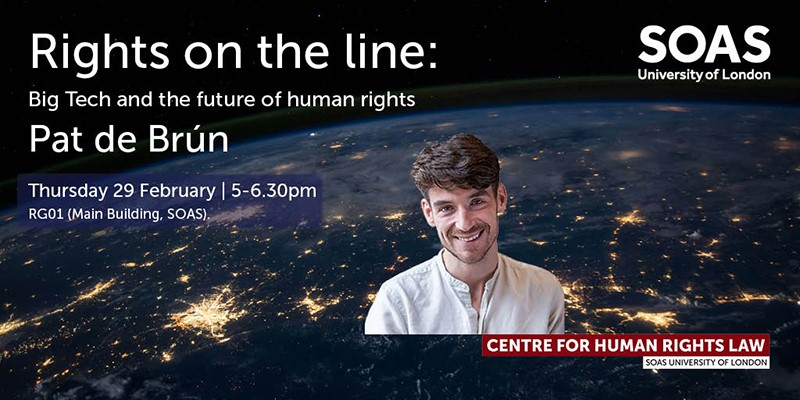 📢Event🪧SOAS Centre for Human Rights Law are hosting an event on #bigtech and #humanrights later this month. No need to register, just come along! #bizhumanrights