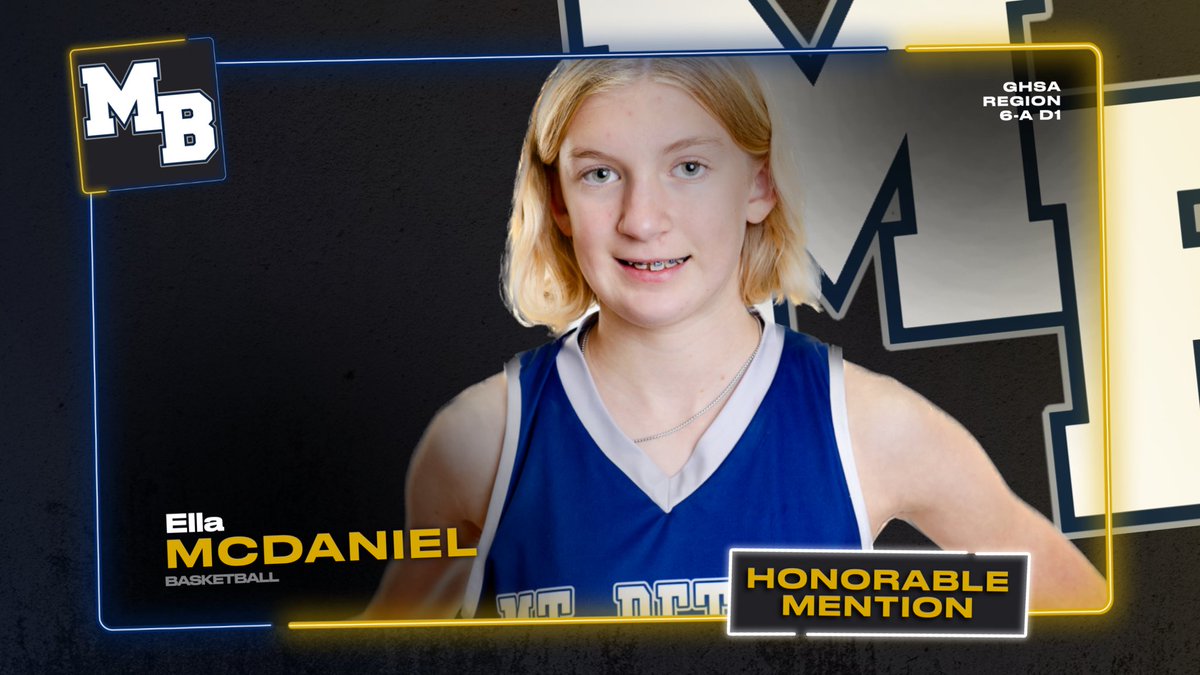 MB_GirlsBB's tweet photo. Congrats to Junior Annie Dinschel and Sophomore Gbayito Oluwatominsin for being named All-Region and to Freshman Ella McDaniel for picking up the Honorable Mention for @OfficialGHSA Region 6-A D1. This is Dinschel’s second-straight All-Region selection and Oluwatominsin’s first. https://t.co/xSm714P5fe