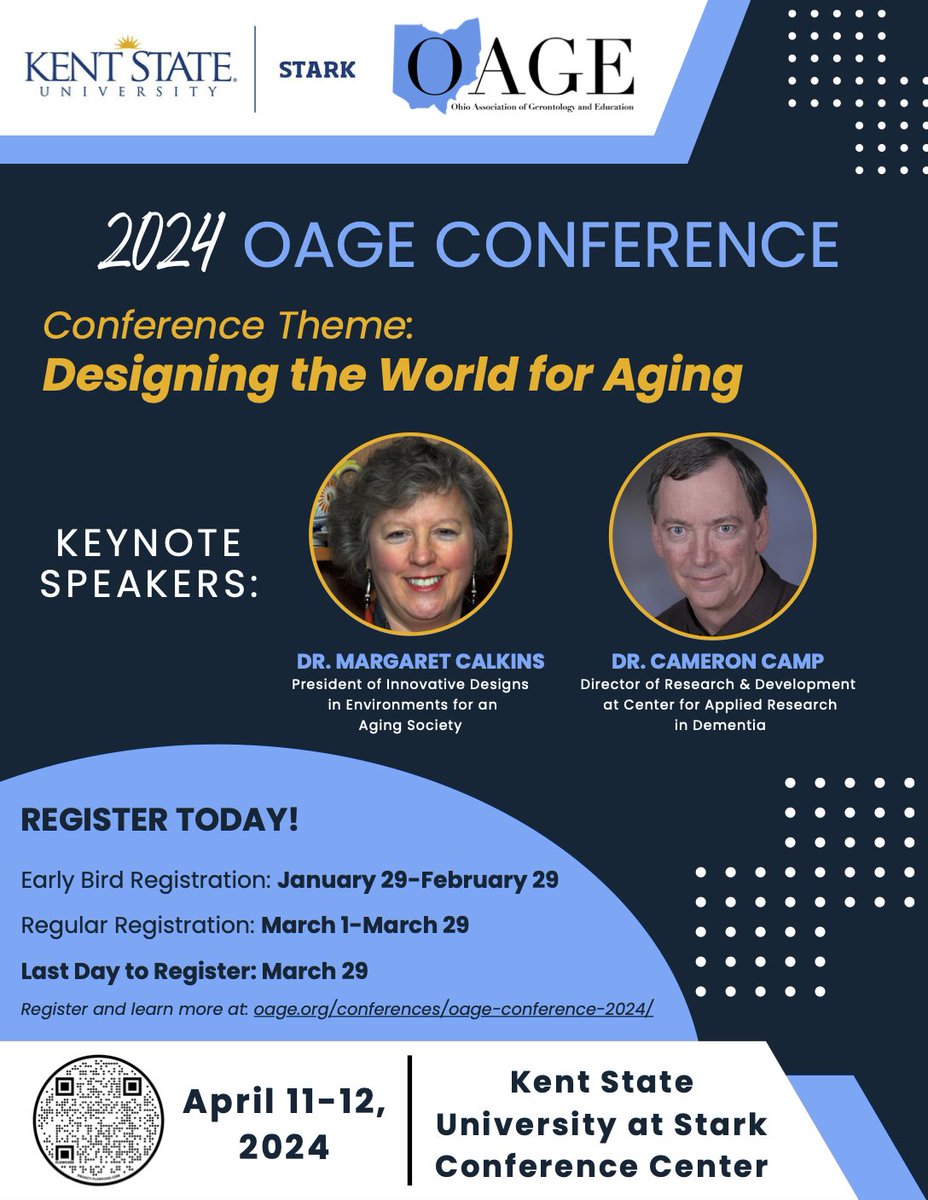 Are you registered for the OAGE Conference? We are exactly 2 months away! Don't miss out on this unique opportunity to learn from and connect with students &amp; professionals in the aging field. Share our flyer with your networks and help us spread the word! 
oage.org/conferences/oa…