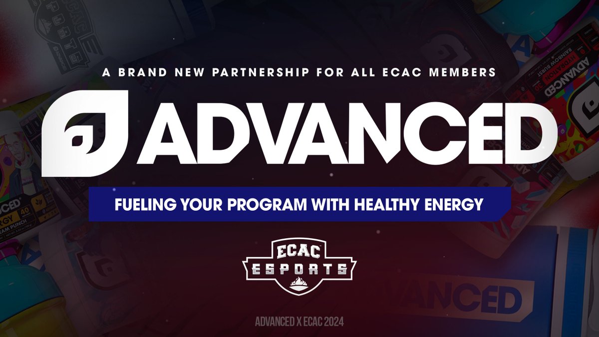 ECAC_Esports's tweet photo. It’s more than a partnership. It’s family. 💛

We are hyped to join the @advancedgg family to be our Official Energy Drink & Supplement Provider. 

It doesn’t stop there - our members will receive exclusive discount offers, the direct path to join the @ADVANCEDUNI Support Program, & more! 

➡️https://t.co/AONVCmEJSV