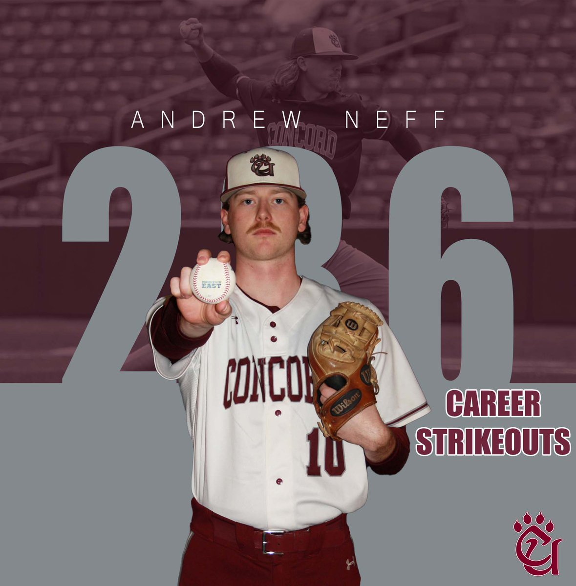 CUMountainlions (@cumountainlions) on Twitter photo With his strikeout in the second inning of Sunday's opening day victory over Bluefield State,
<a href="/ConcordBaseball/">Concord Baseball</a>'s Andrew Neff became the program's all-time strikeout leader with 236 career strikeouts.
Congrats, Andrew! With his strikeout in the second inning of Sunday's opening day victory over Bluefield State,
<a href="/ConcordBaseball/">Concord Baseball</a>'s Andrew Neff became the program's all-time strikeout leader with 236 career strikeouts.
Congrats, Andrew!