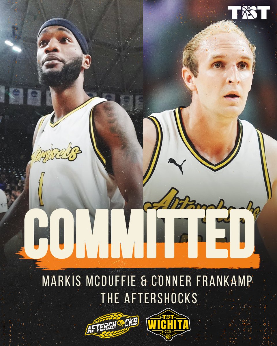 As if there was any doubt…

THE FIRST TWO 2024 COMMITMENTS FOR <a href="/AFTERSHOCKSTBT/">AfterShocks - Wichita State’s TBT Team</a>:

- Markis McDuffie <a href="/ThatMcDuffieKid/">Markis McDuffie</a> 
- Conner Frankamp <a href="/CFrankamp_23/">Conner Frankamp</a> 

🎟️🌾JOIN THE WAITLIST: thetournament.com/tbt/tickets/