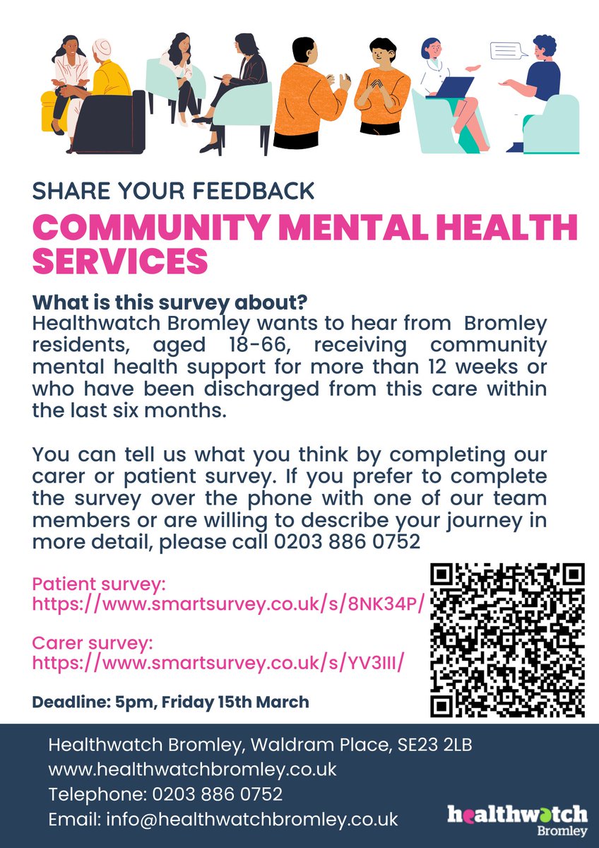 Share your feedback: Community Mental Health Services
healthwatchbromley.co.uk/news/2024-01-3…