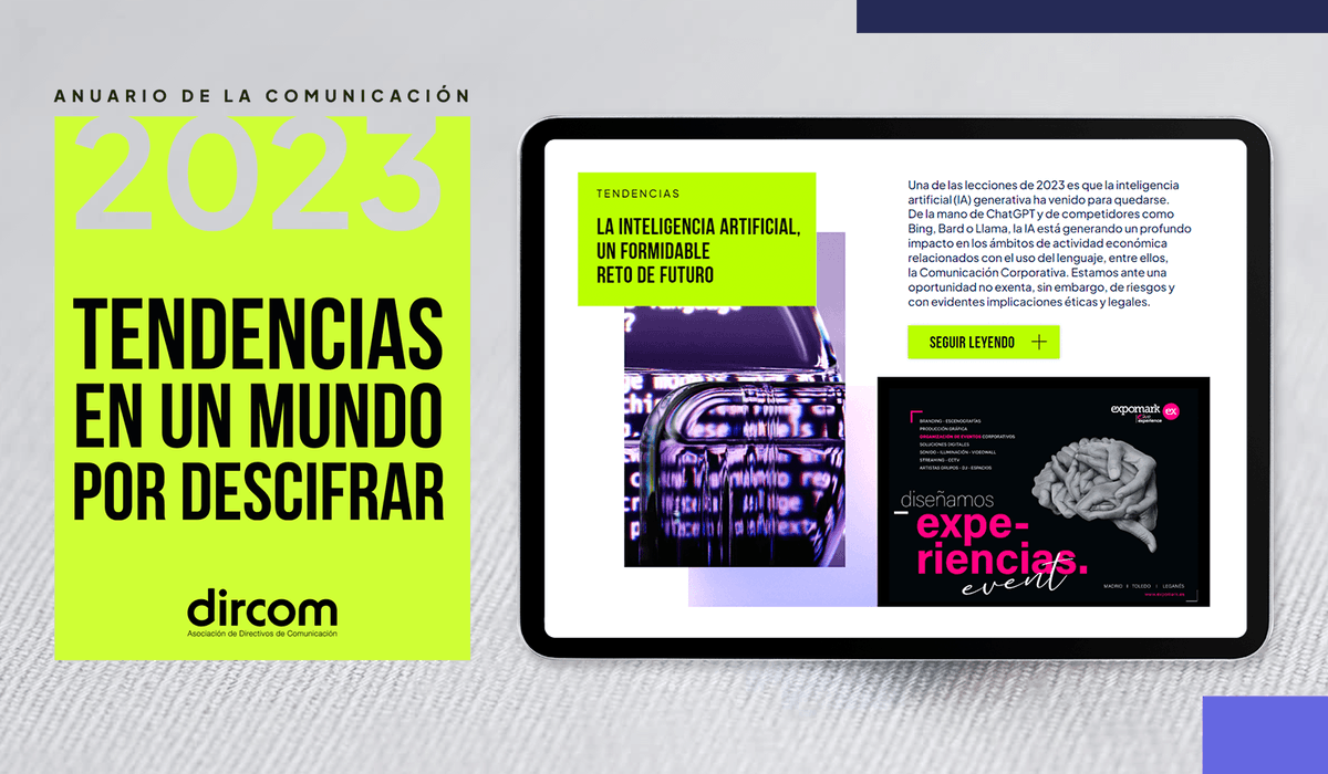 La #InteligenciaArtificial está generando un impacto muy profundo en distintos ámbitos de la actividad económica y empresarial, y la Comunicación no escapa a los retos que plantea. 

De esto hablamos en el #AnuarioDircom2023👇🏼
anuario2023.dircom.org/#page=54