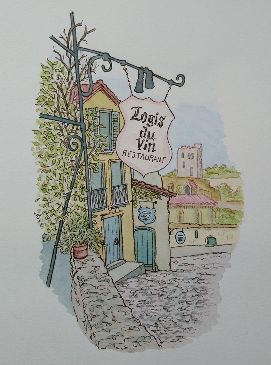 #illustrationartists #illustrator #illos #sketches #drawings #art #instapaysage #carnetdevoyage #artistsonx #pinturas #pencil #landscapes #saintemilion #bordeaux #france #watercolour