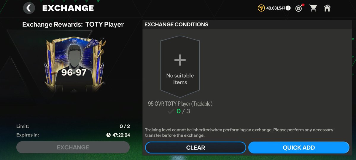 FirstHalfYT's tweet photo. 96-97 OVR EXCHANGE 📣

> The 96-97 OVR exchange that will come will contain:

» 97 CM Gullit, 97 ST Haaland, 96 RB Alberto, 96 CB Dias & 96 ST Ronaldo 👥

> So, you have high chances to pack Alberto & Dias 📈

» This time I'll suggest to complete the exchange 🎉

Because there is Ronaldo & Gullit that are expensive maybe you might get them 🐐

> If you don't want to purchase players for the exchange 💴

Then I'll suggest to wait for the exchange as the supply of 96-97 TOTY will rise 📈

 You will have chances to purchase them at low costs 👀