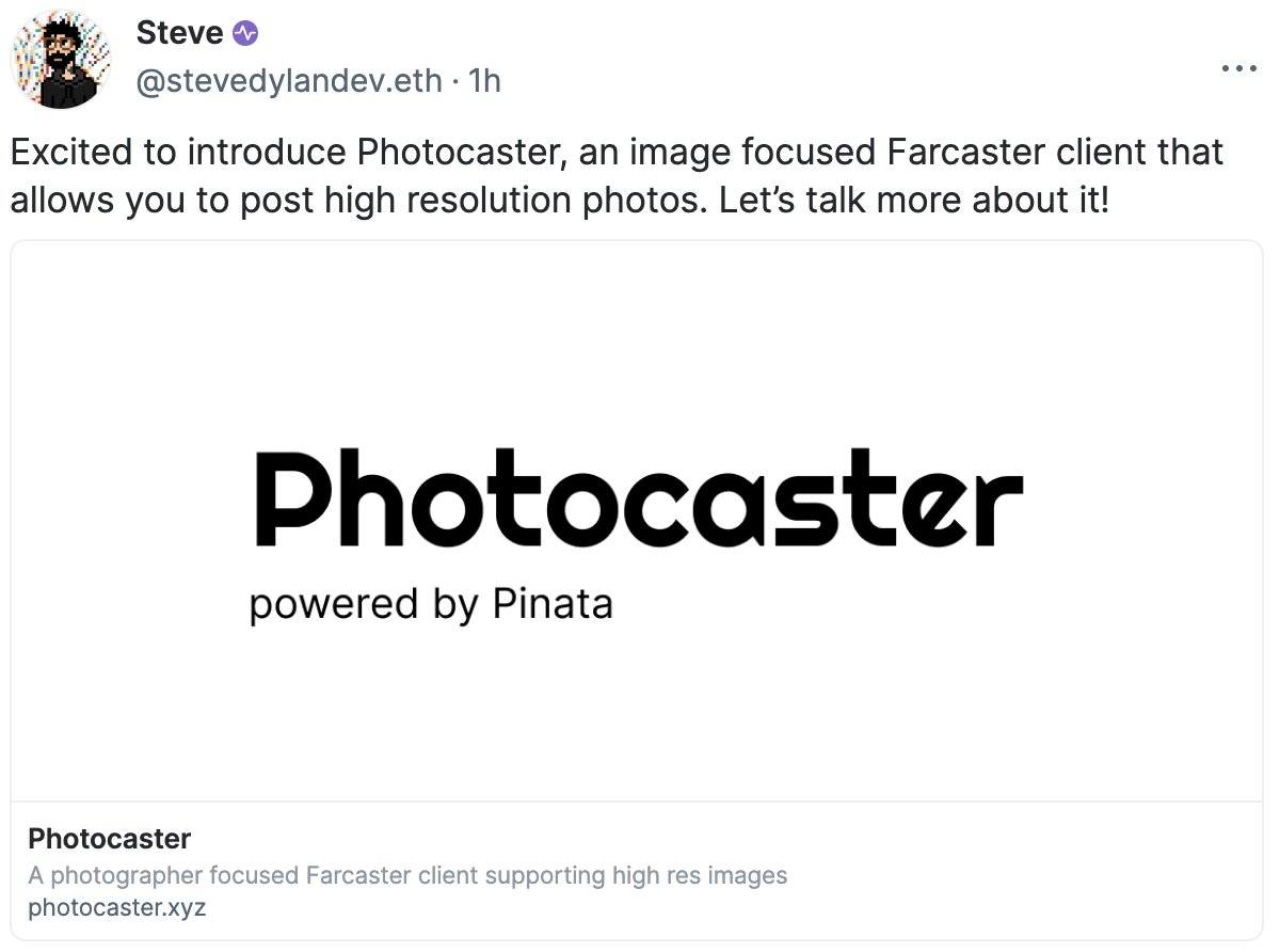 New client from <a href="/pinatacloud/">Pinata</a> team focused on photographers!