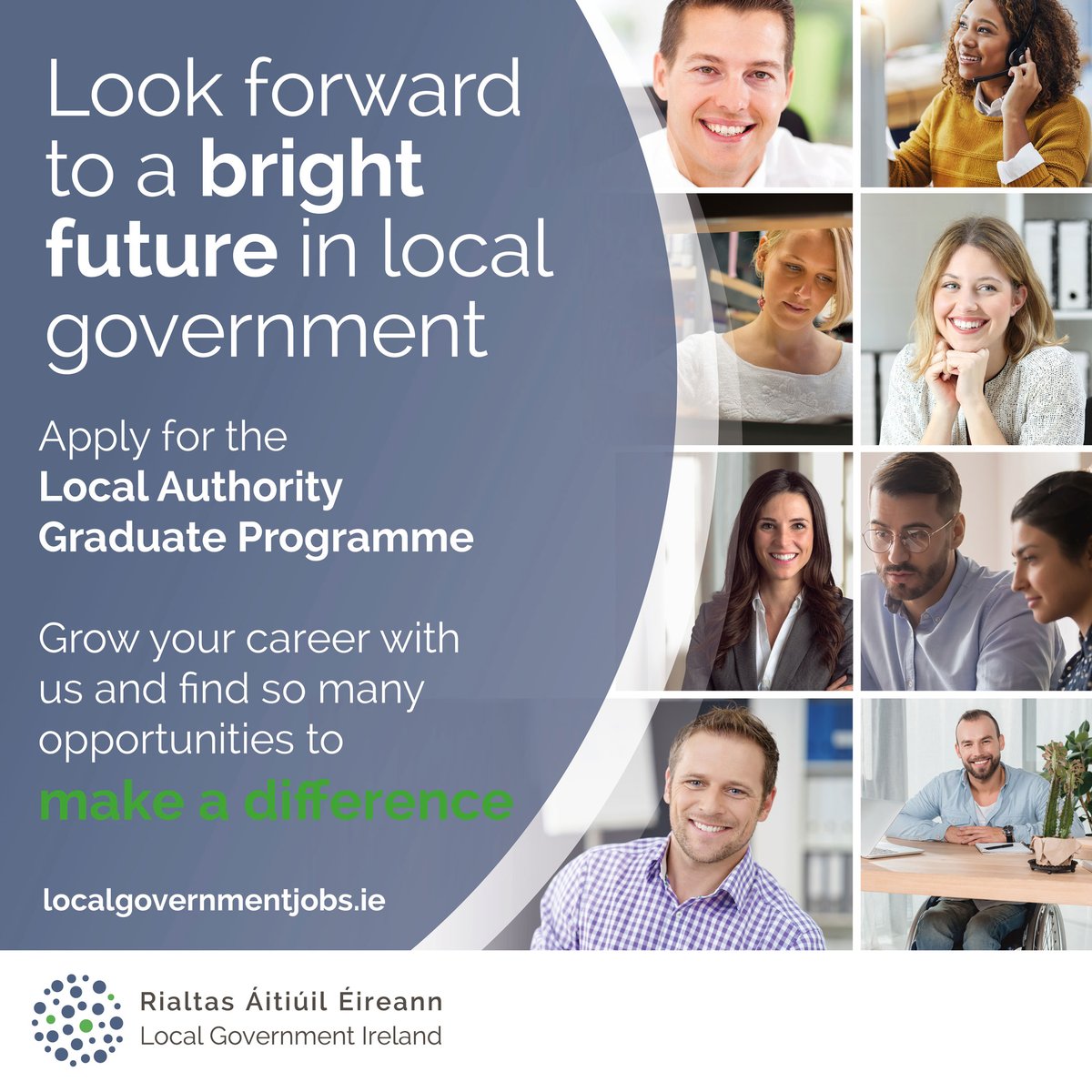 LocalGovIre's tweet image. Graduates, do you want a job where you can make a real difference and use your skills and knowledge every day? Apply for the Local Authority Graduate Programme! Find out more at localgovernmentjobs.ie/graduates

#MakeADifference #LocalGovJobs