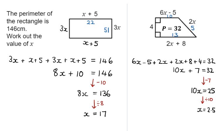 catrionateaches's tweet photo. Forming equations with Y8. They were fine with shape ones where they could see x from the start. But worded ones were hard! 

I tried to articulate the process as “identify an unknown > name it > tell its story”. How would you teach these? https://t.co/sXGE1LZU6K