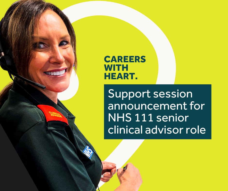 Our NHS 111 senior clinical advisor vacancies are now open.
We’re holding a few of our popular live chats this week and next with career experts for you to ask any questions you may have about the role. (Thread)