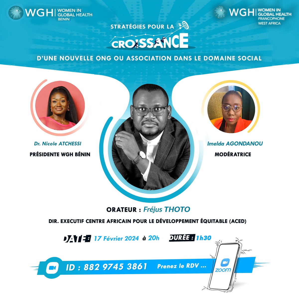 J-5️⃣ Si vous êtes membre d’une ONG dans le domaine social et intéressé à contribuer à sa croissance. Ce webinaire est pour vous !
📅 Samedi 17 Février 2024
⏰ 20h de Cotonou (19h GMT)
Enregistrez vous 👉🏾 us02web.zoom.us/webinar/regist…